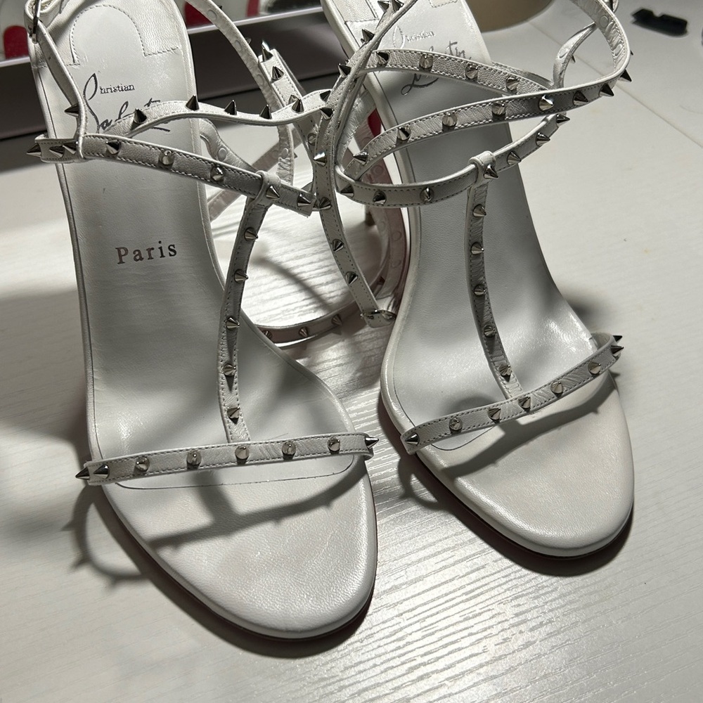 Christian Louboutin White Studded Women's Sandals